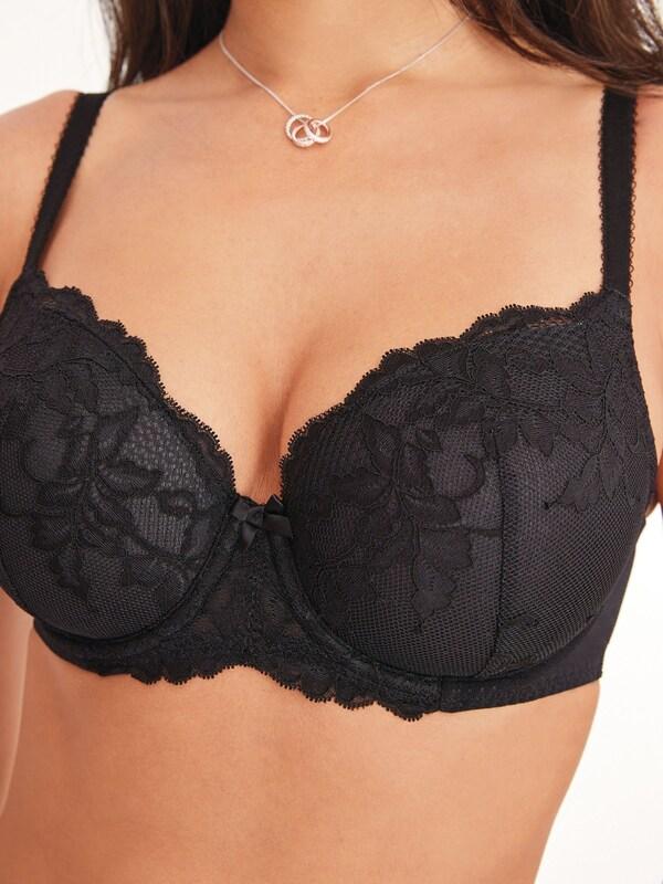 Seraphine Black Pad Balcony DD+ Lace Bra