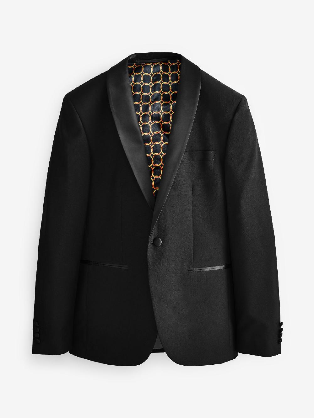 seraphine Black Shawl Slim Fit Tuxedo Suit Jacket