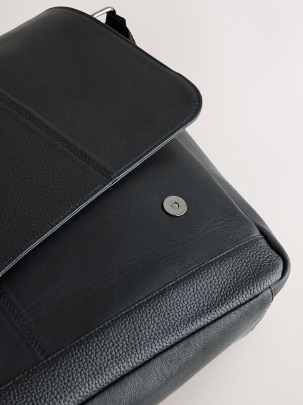 Seraphine Black Signature Leather Messenger Bag