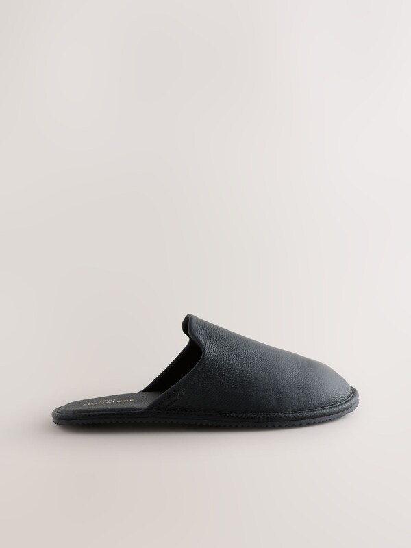 Seraphine Black Signature Leather Mule Slippers