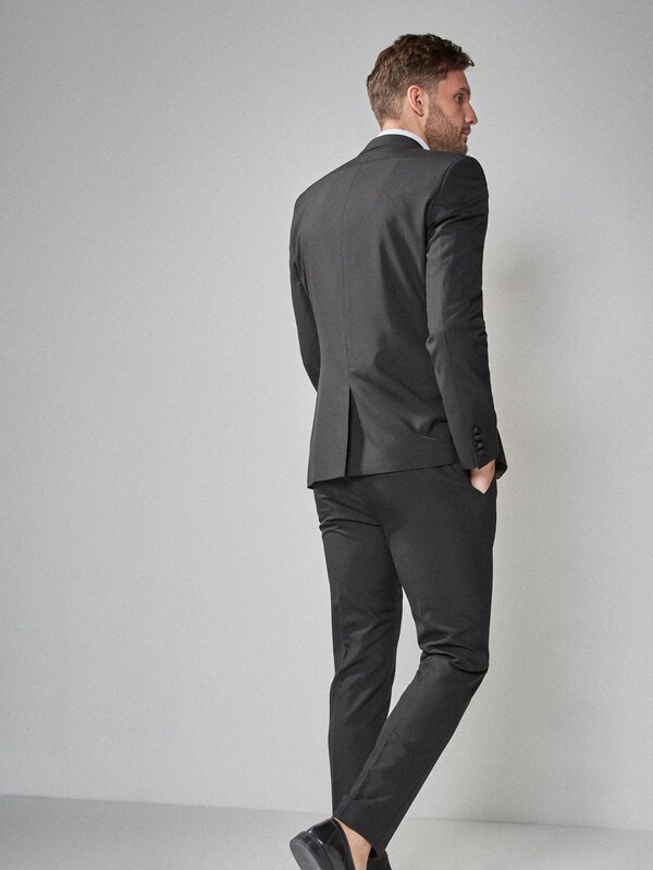 Seraphine Black Skinny Fit Tuxedo Suit Jacket