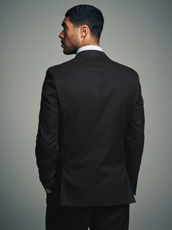 Seraphine Black Slim Fit Flannel Suit Jacket