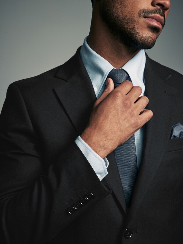 Seraphine Black Slim Fit Flannel Suit Jacket