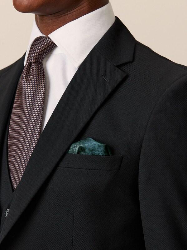 Seraphine Black Slim Fit Textured Suit Jacket