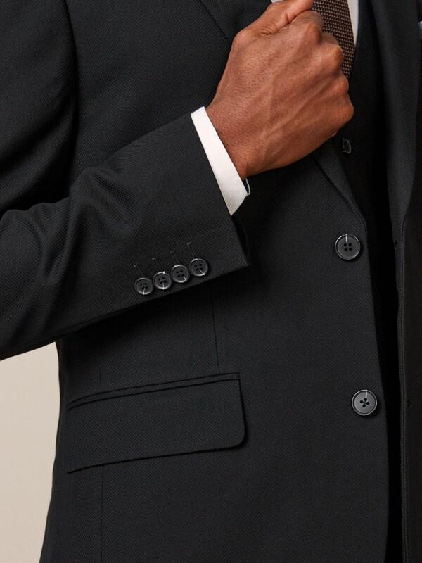 Seraphine Black Slim Fit Textured Suit Jacket
