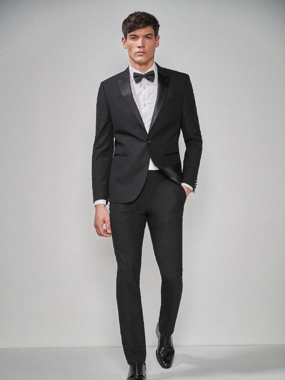 seraphine Black Slim Fit Tuxedo Suit Jacket