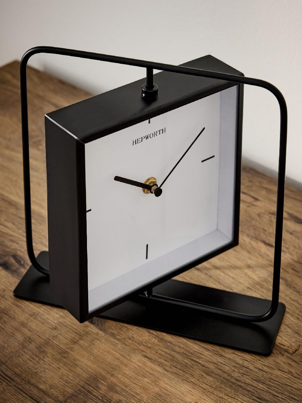 seraphine Black Swivel Mantel Clock