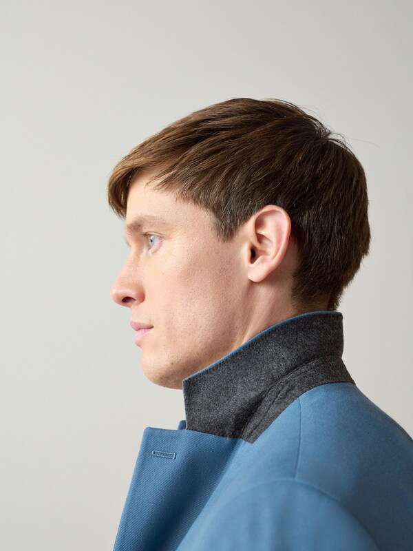 Seraphine Blue Slim Fit Textured Suit Jacket