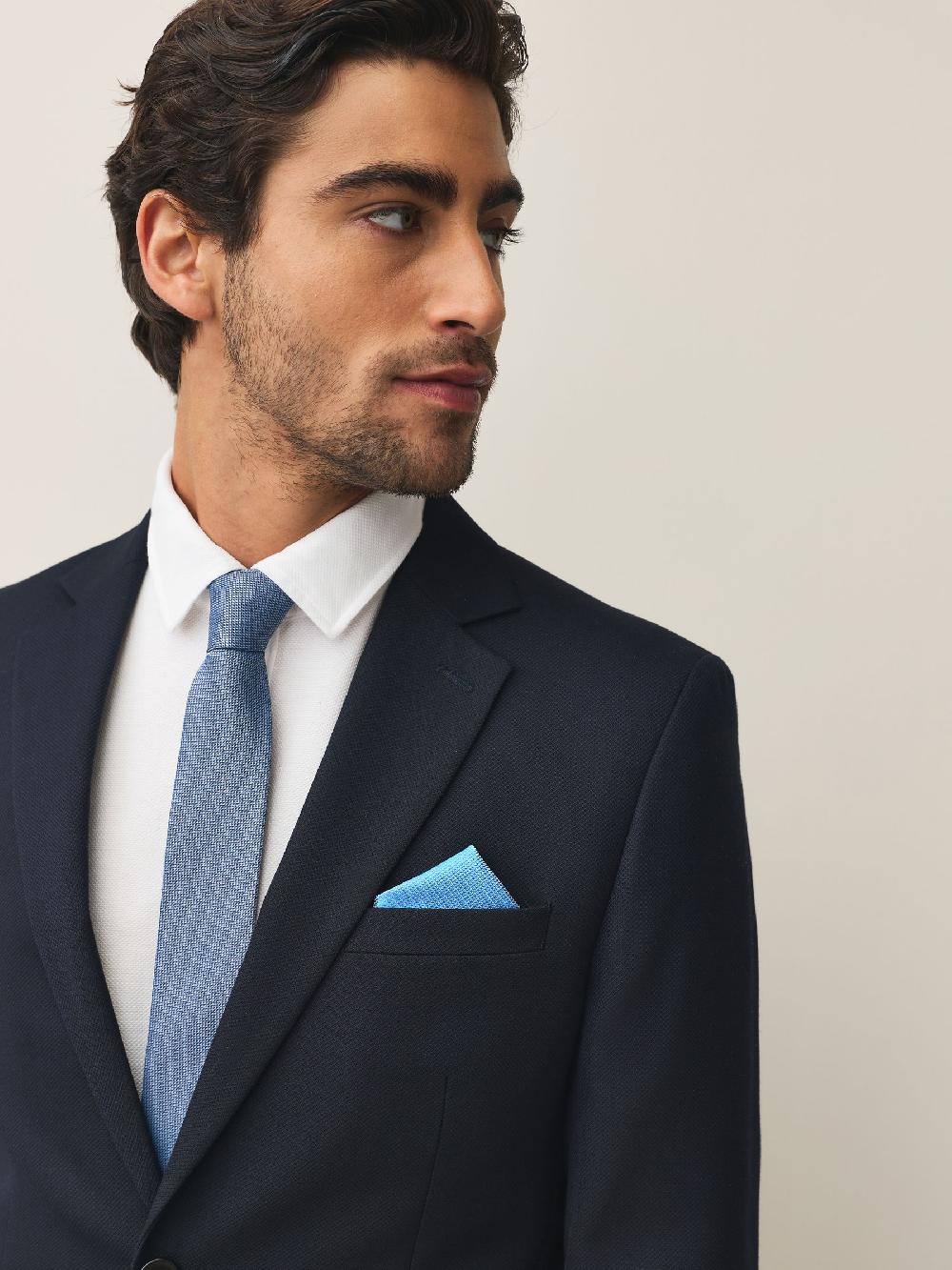 seraphine Blue Textured Pocket Square