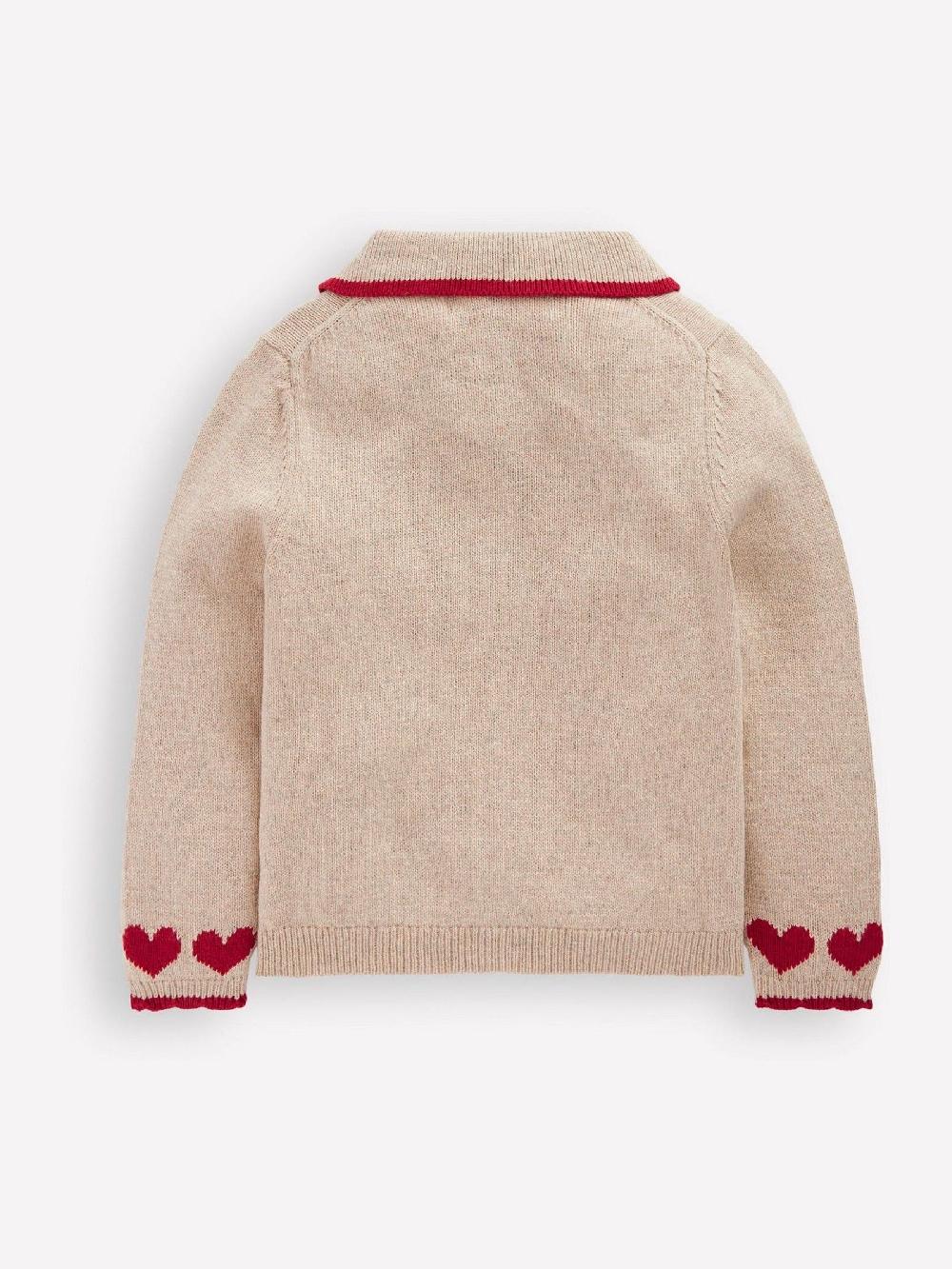 seraphine Boden Brown Collared Logo Cardigan