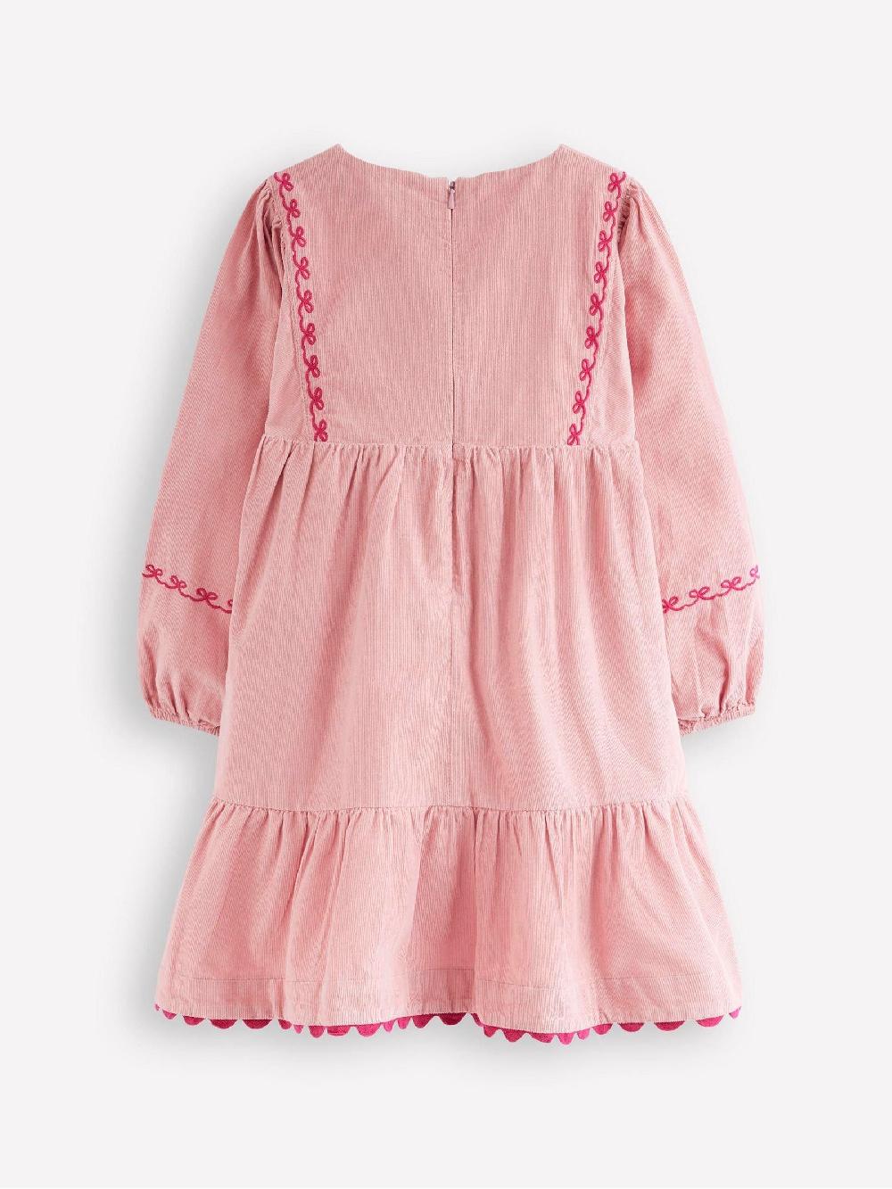 seraphine Boden Pink Clover Blouson Cord Dress