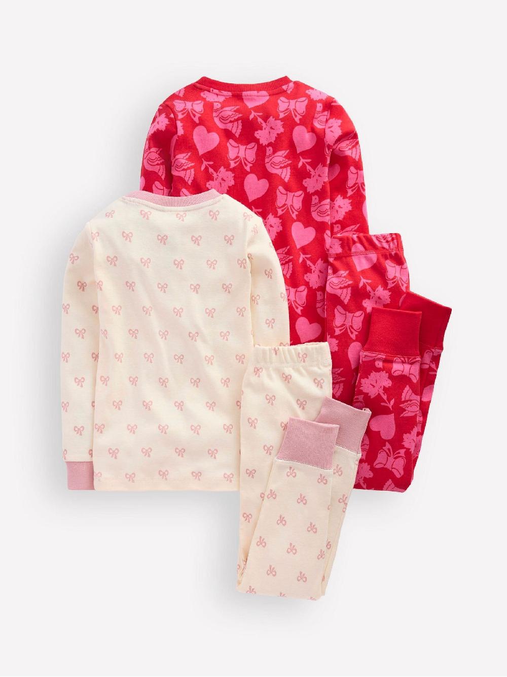 seraphine Boden Pink Heart Twin Pack Snug Pyjamas