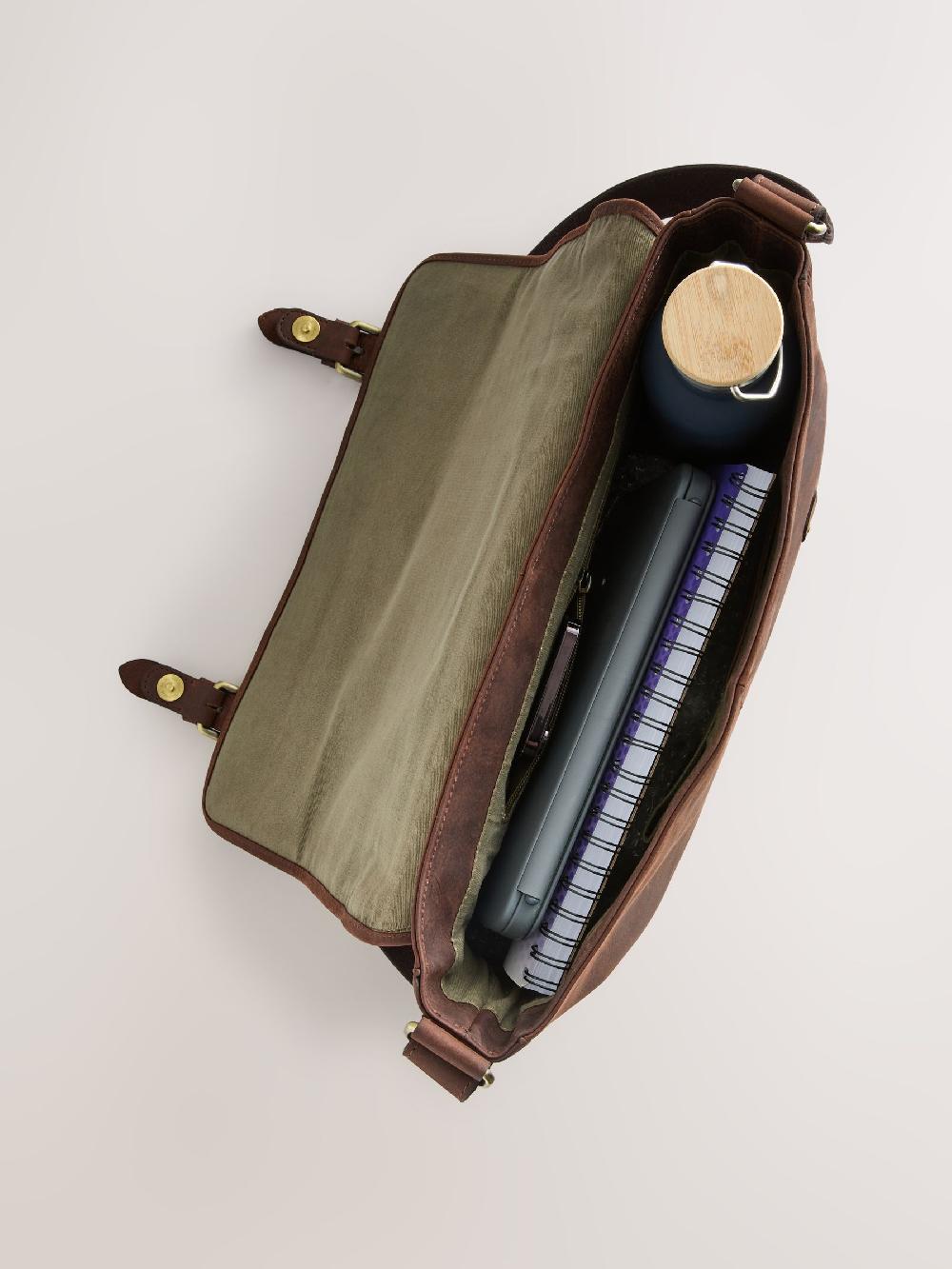 seraphine Brown 100% Leather Messenger Bag