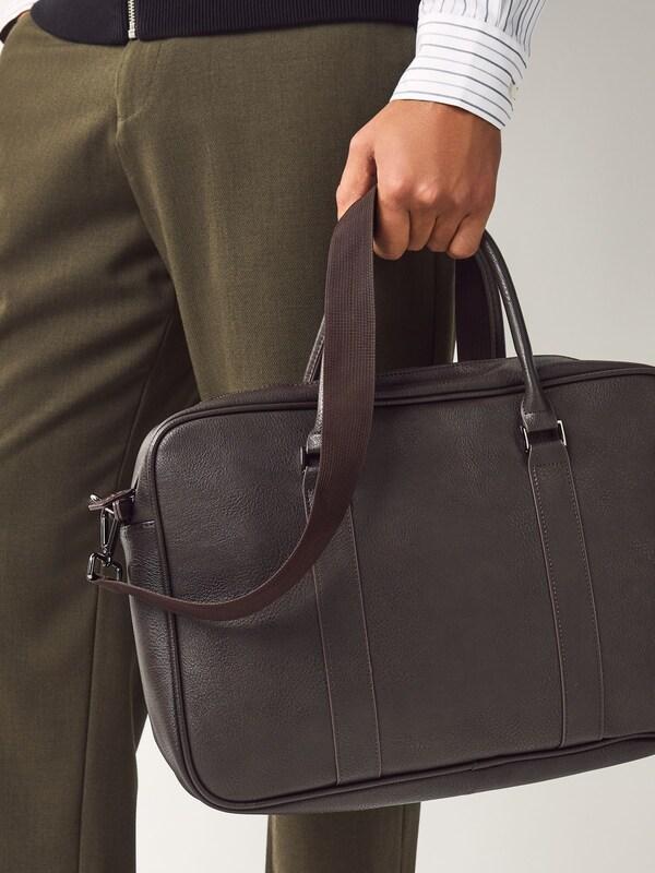 Seraphine Brown Faux Leather Briefcase