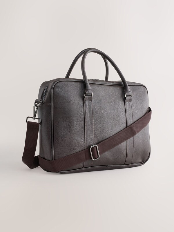 Seraphine Brown Faux Leather Briefcase