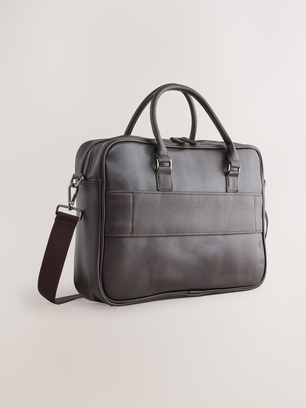 Seraphine Brown Faux Leather Briefcase
