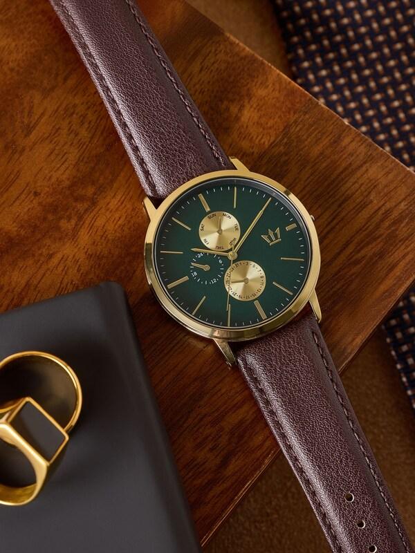 Seraphine Brown/Gold Vertical Dial Watch