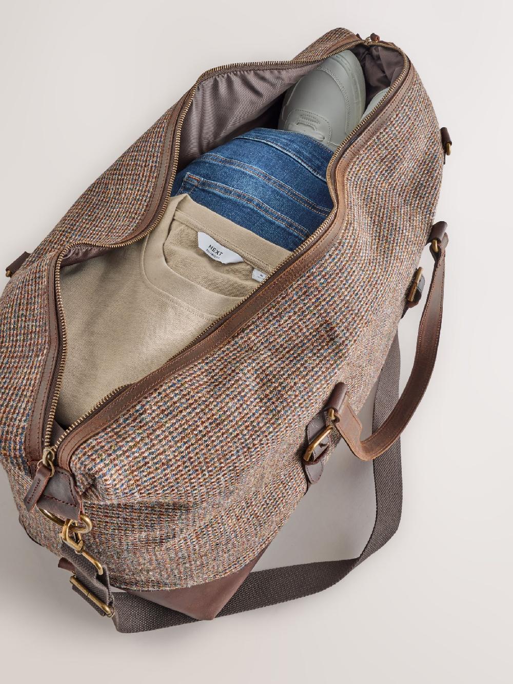 seraphine Brown Harris Tweed Weekend Holdall Bag