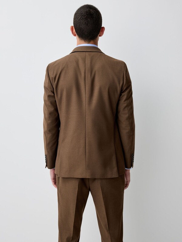 Seraphine Brown Slim Fit Flannel Suit Jacket