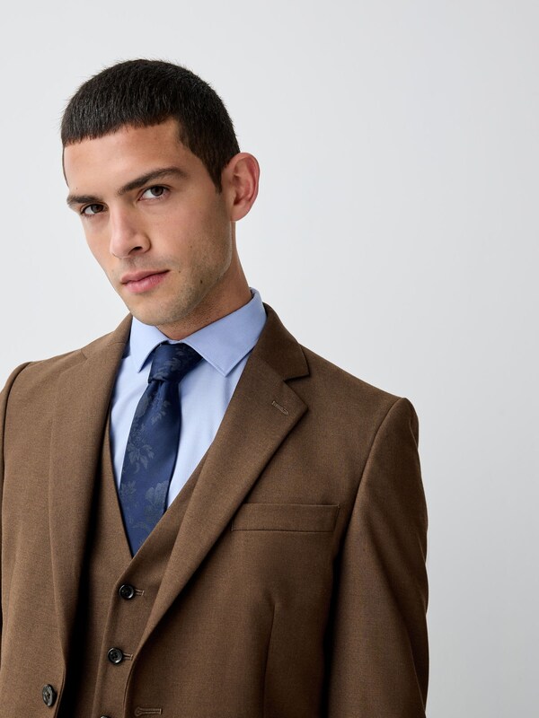 Seraphine Brown Slim Fit Flannel Suit Jacket