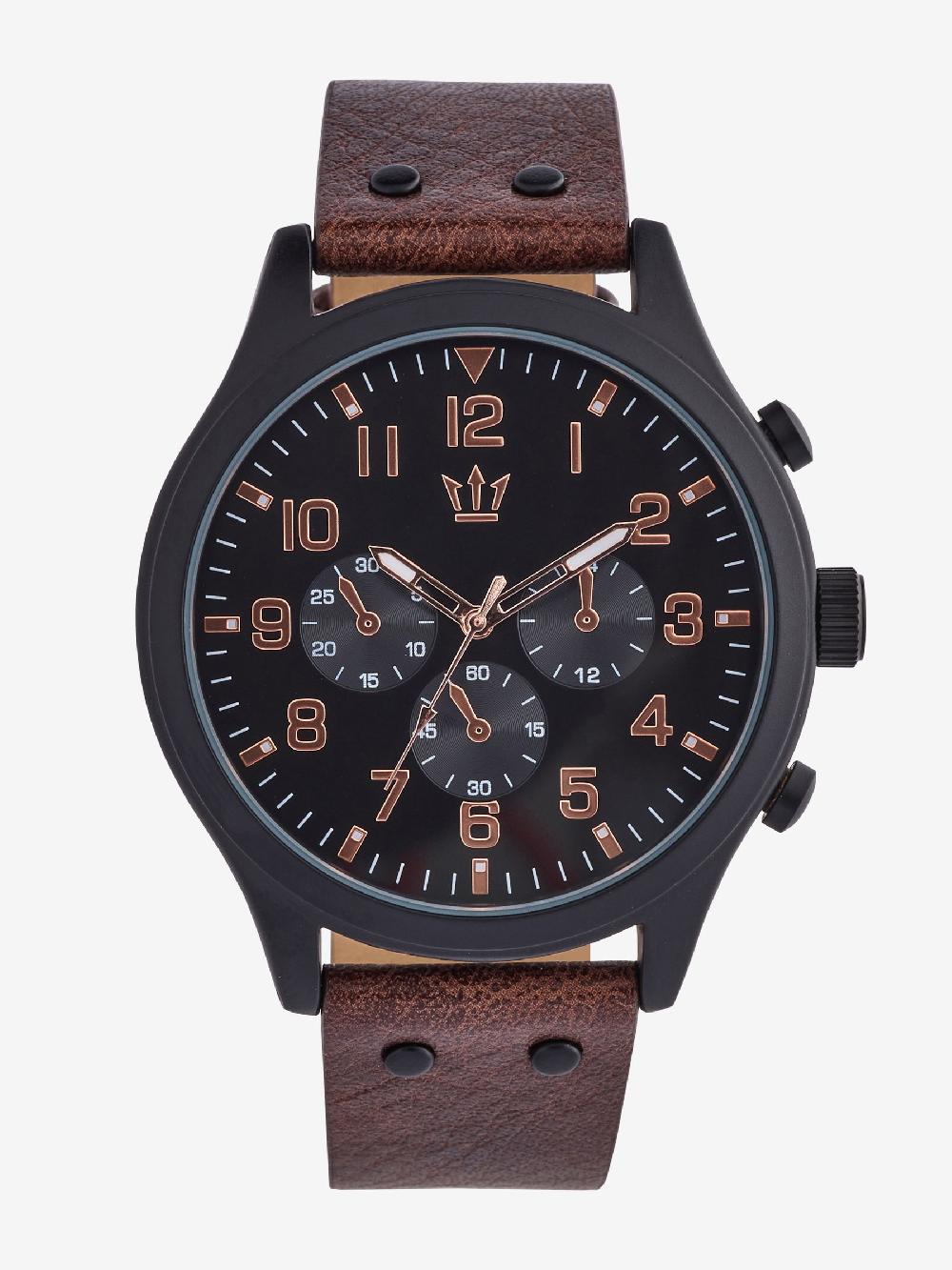 seraphine Brown Strap Chunky Watch