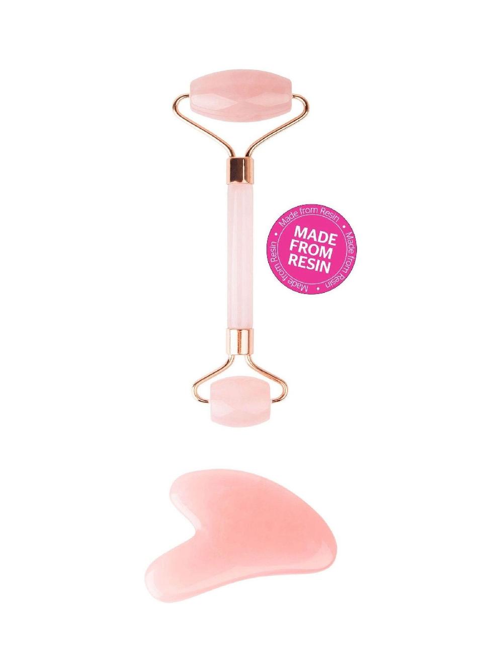 seraphine Brush Works Rose Quartz & Gua Sha Duo Set