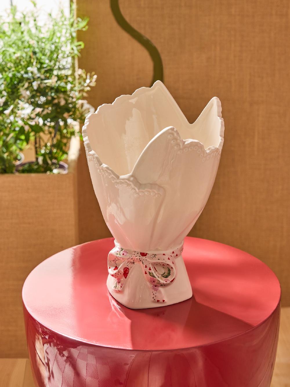 seraphine Cath Kidston White/Pink Bouquet Vase