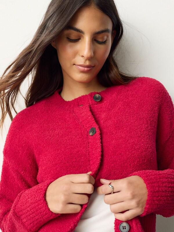 Seraphine Cherry Red Cosy Button Up Cardigan
