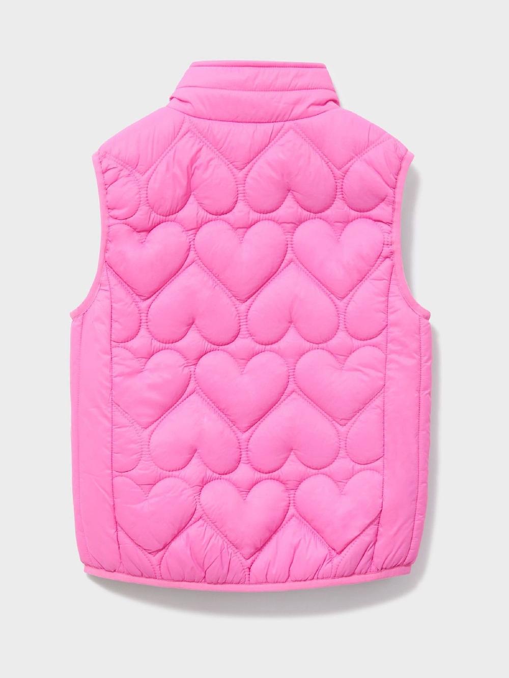 seraphine Crew Clothing Pink Heart-Quilted Gilet
