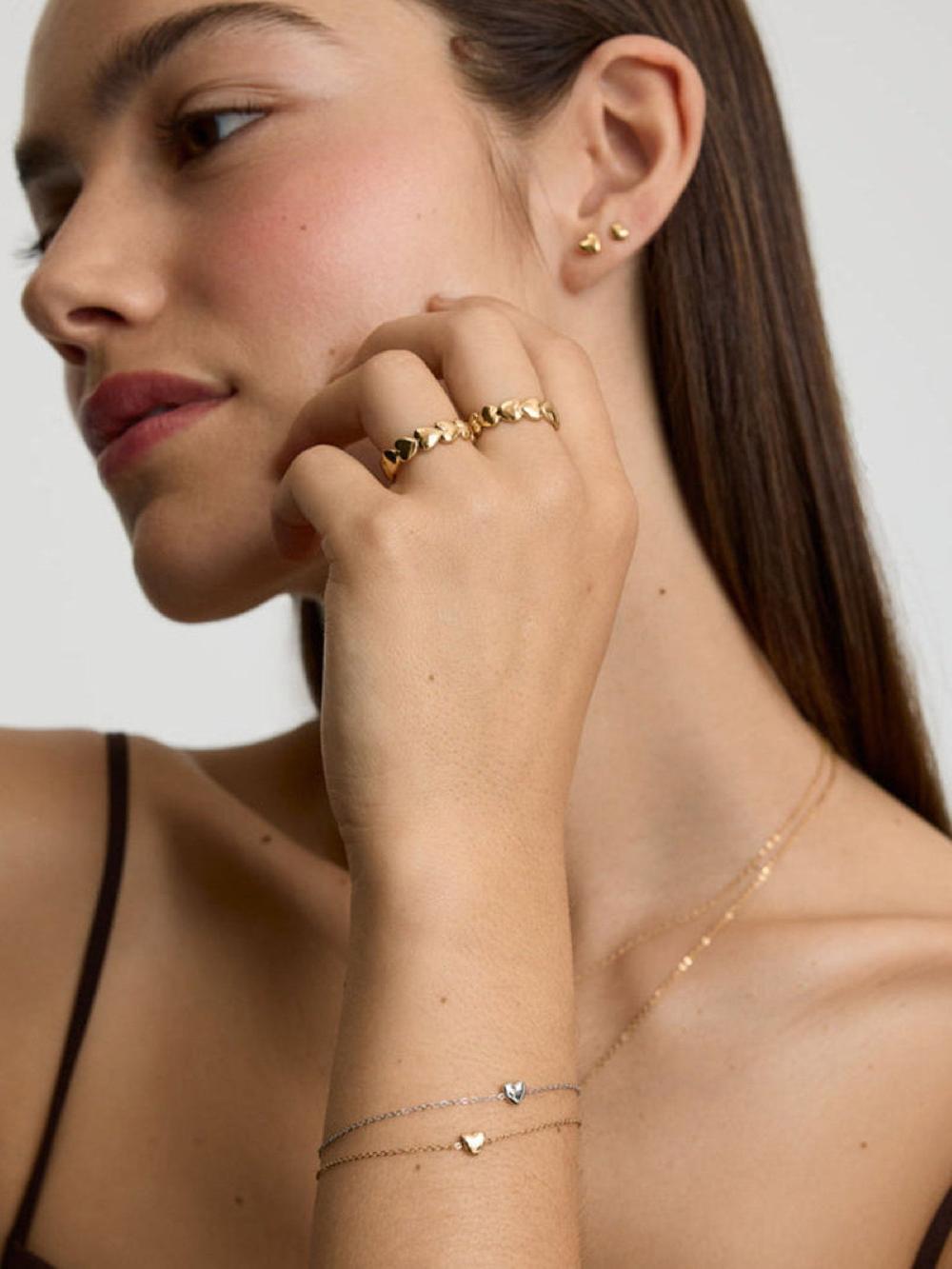 seraphine D.Louise Gold Tone Mini Heart Bracelet