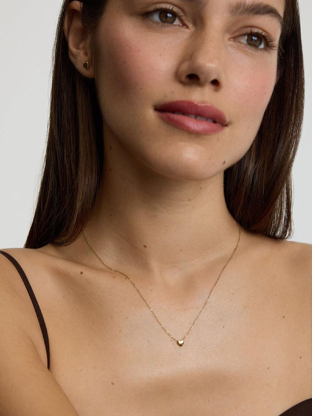 seraphine D.Louise Gold Tone Mini Heart Necklace