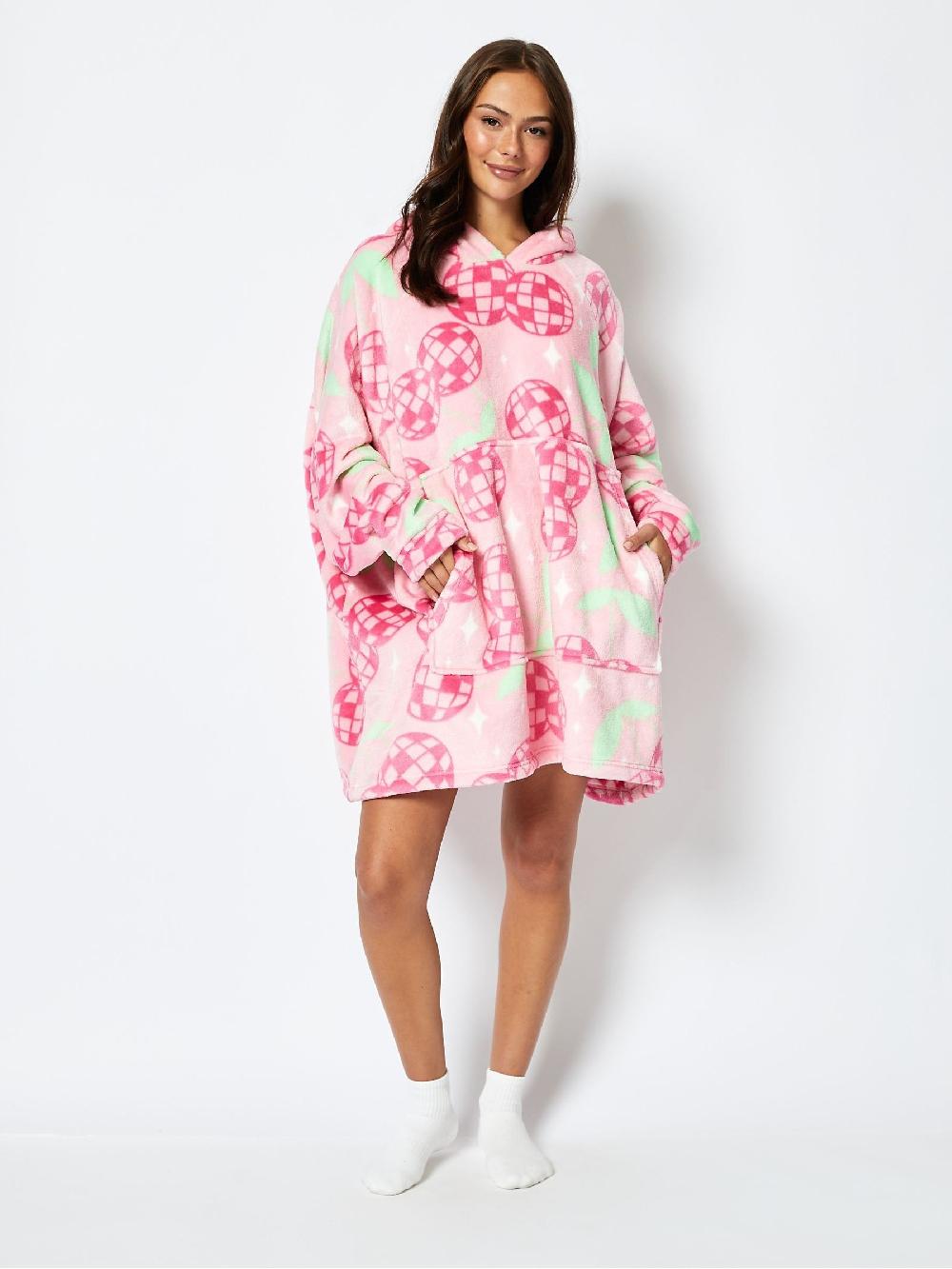 seraphine Disco Cherry Blanket Hoodie in Pink