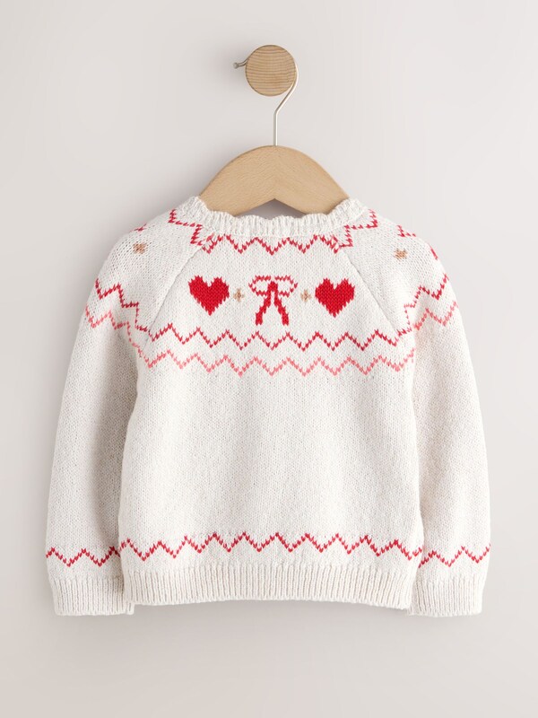 Seraphine Ecru Heart Yoke Cardigan (3mths-7yrs)