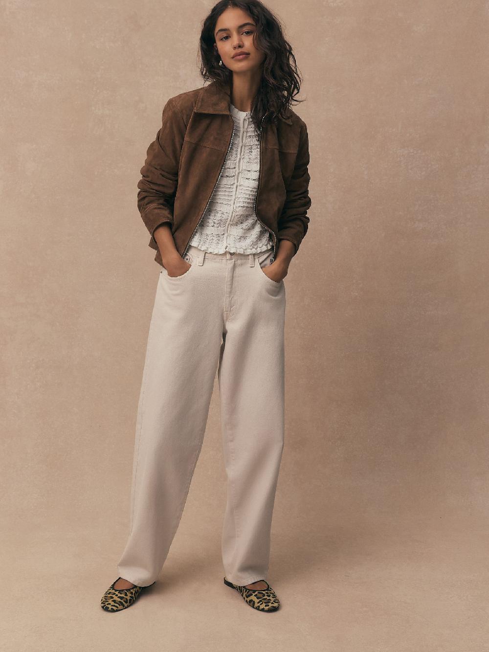 seraphine Ecru Shirred Frill Knitted Cardigan