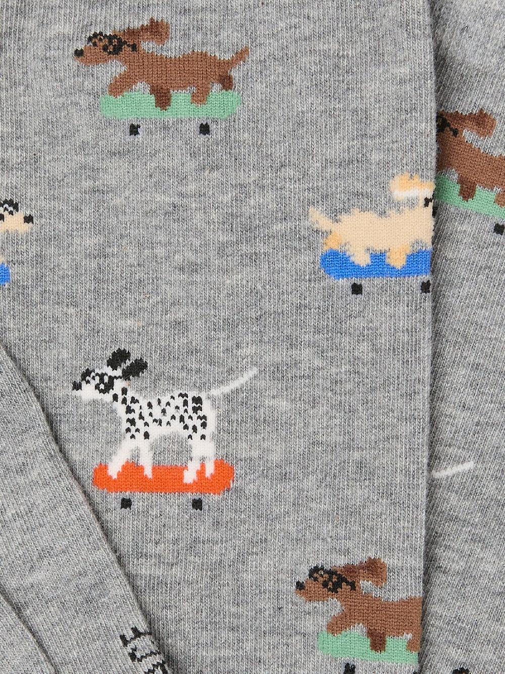 seraphine FatFace Grey Skating Dog Socks