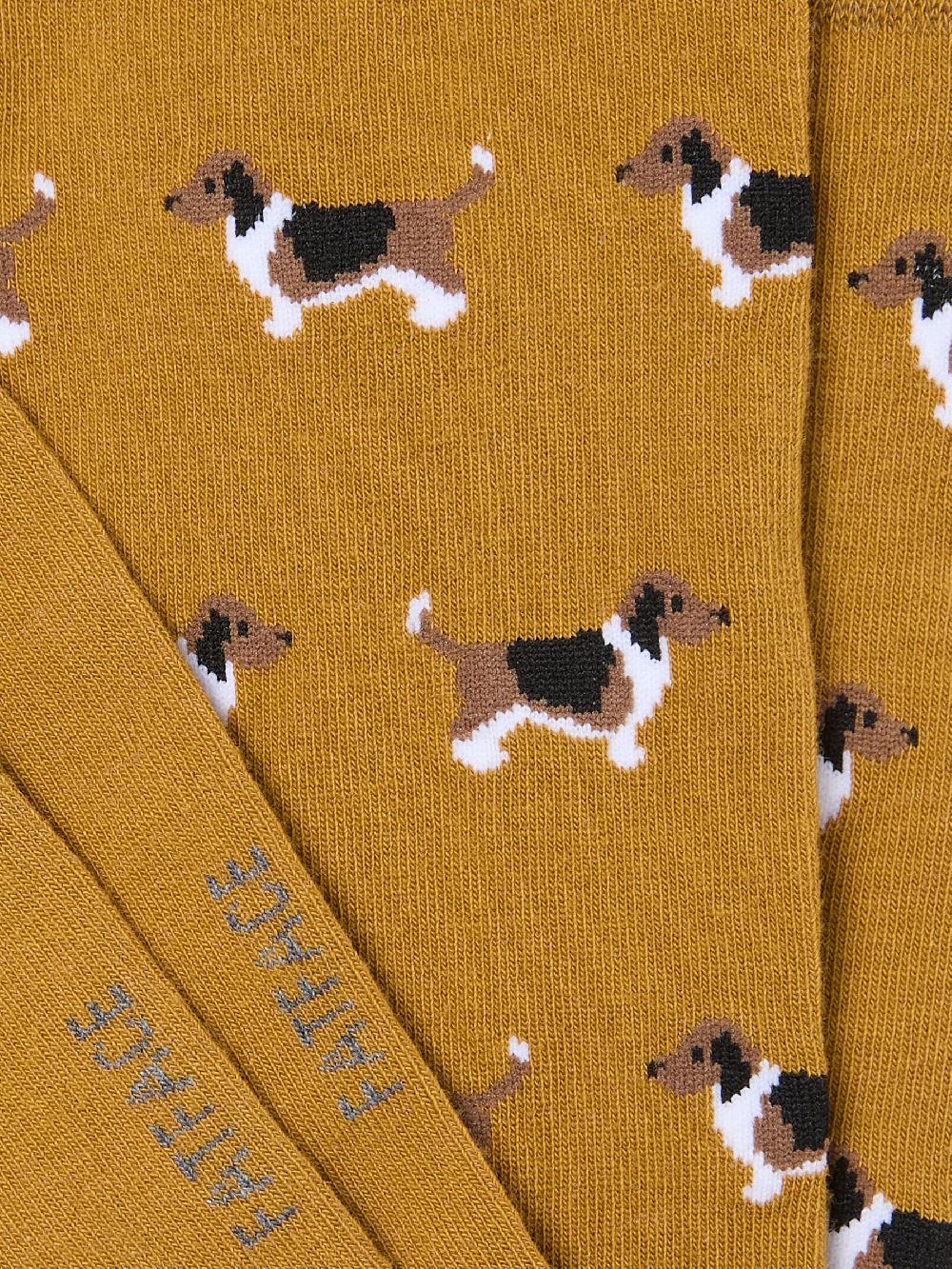 seraphine FatFace Mustard Yellow Dog Socks