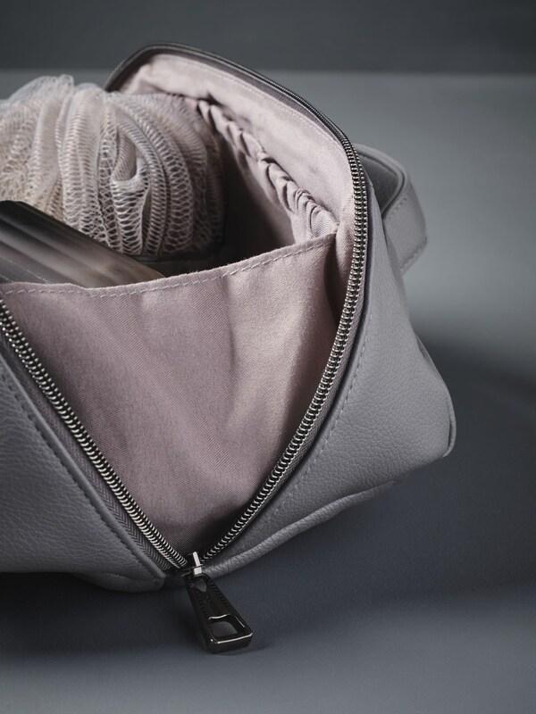 Seraphine Fold Out Faux Leather Wash Bag