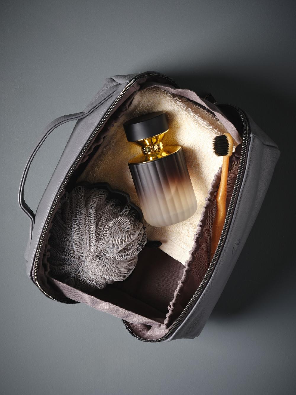 seraphine Fold Out Faux Leather Wash Bag