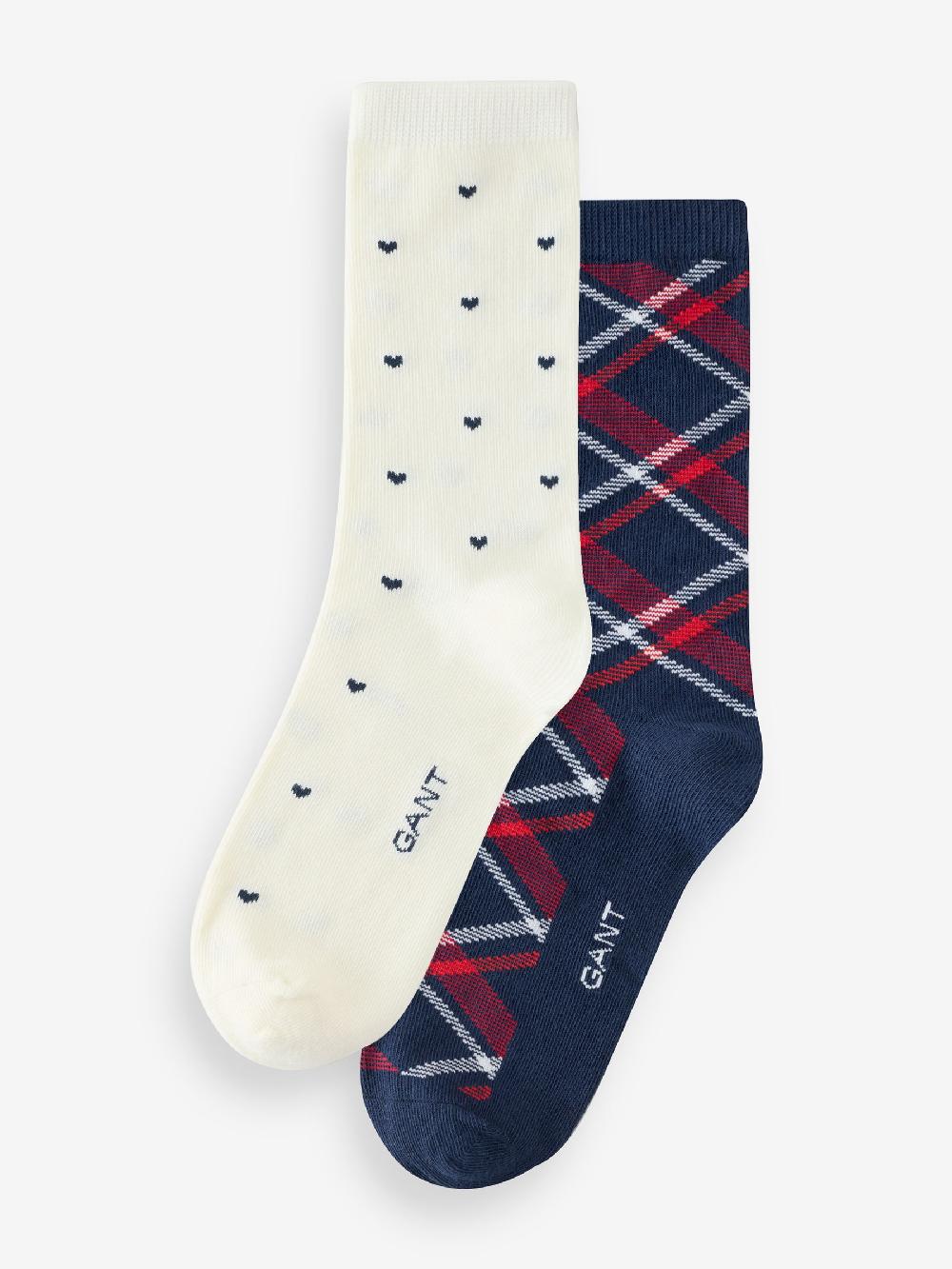 seraphine GANT Blue Check and Heart Socks 2 Pack