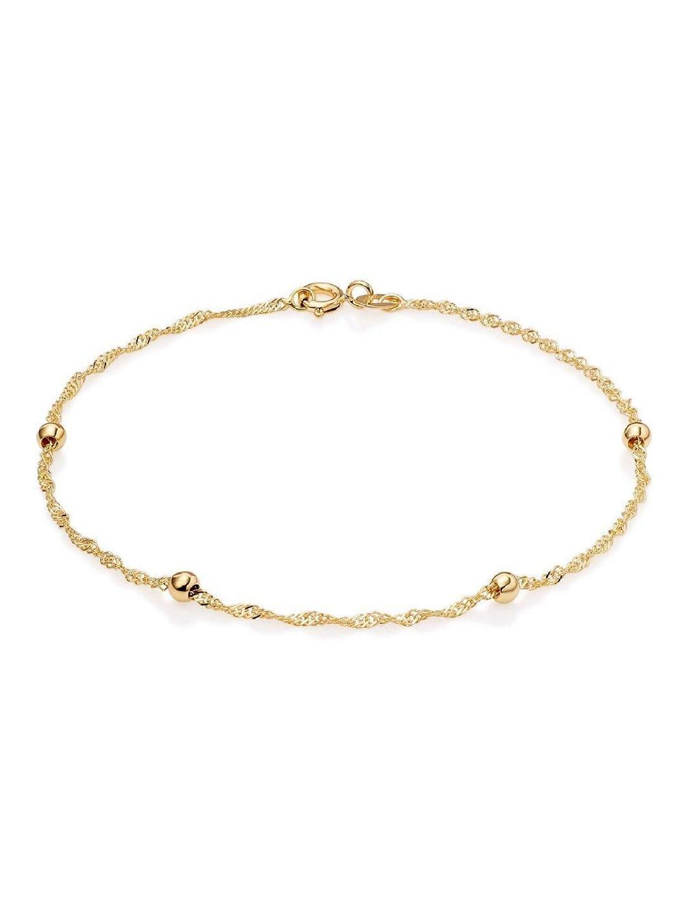 seraphine Gold 9ct Gold Bead and Chain Bracelet