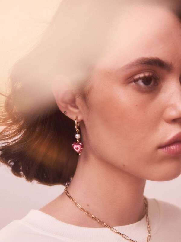 Seraphine Gold Tone Heart Hoop Earrings