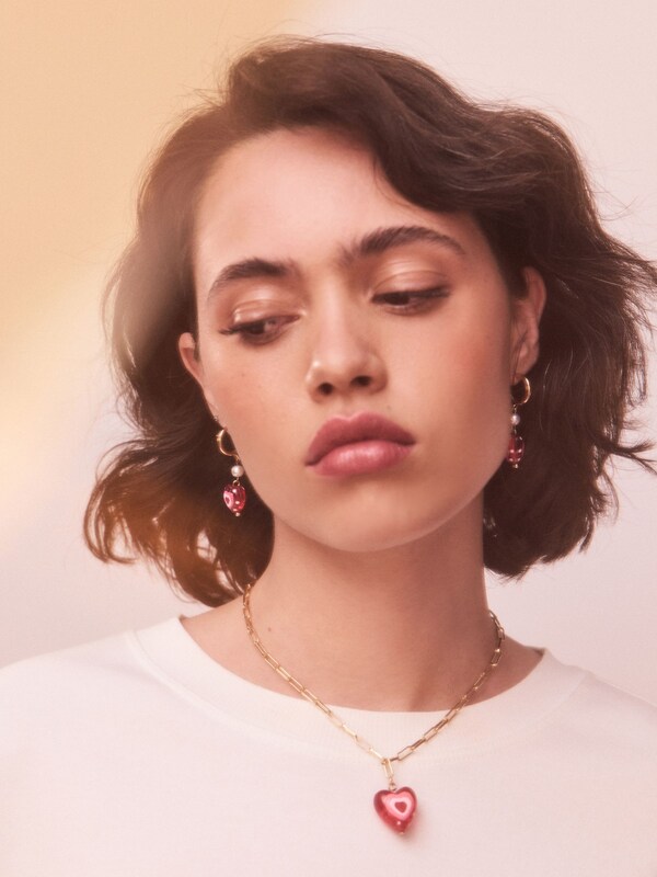 Seraphine Gold Tone Heart Hoop Earrings