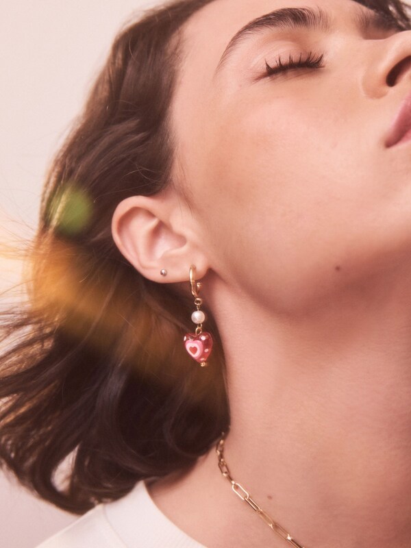 Seraphine Gold Tone Heart Hoop Earrings