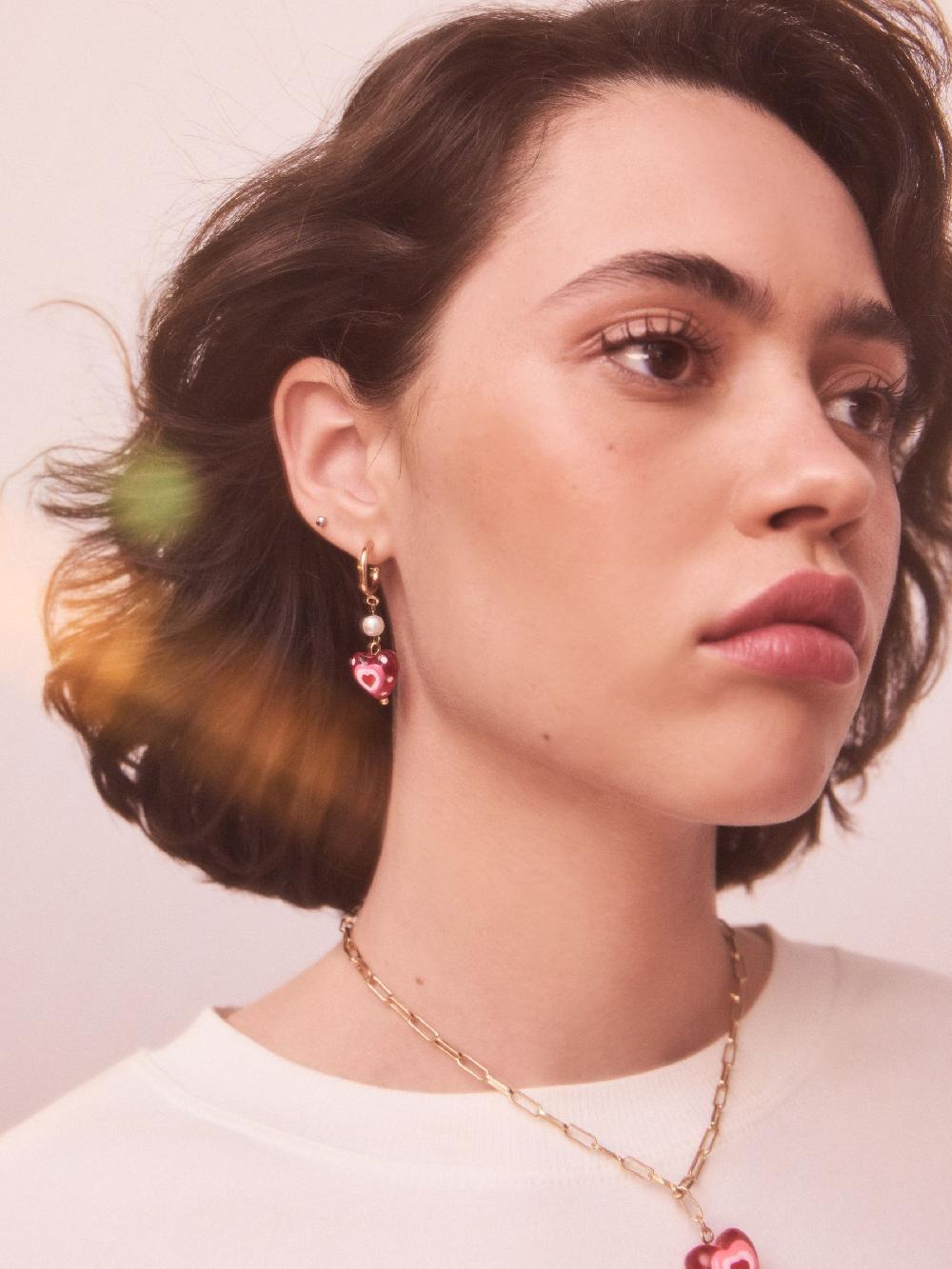 seraphine Gold Tone Heart Hoop Earrings