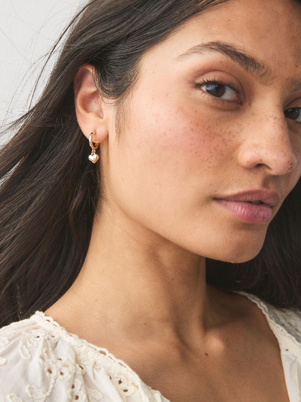 seraphine Gold Tone Mini Heart Hoop Earrings