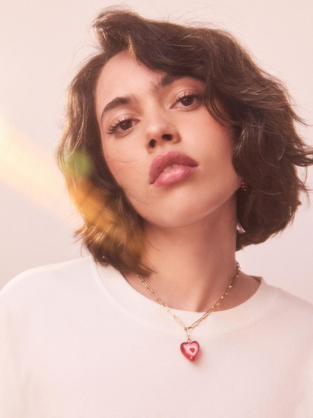 seraphine Gold Tone Red Heart Pendant Necklace