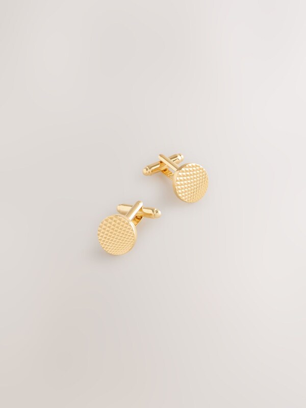Seraphine Gold Tone Textured Round Cufflinks
