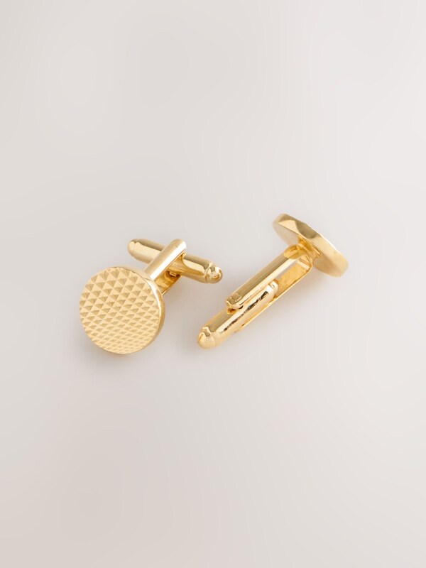 Seraphine Gold Tone Textured Round Cufflinks