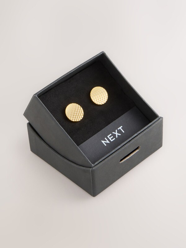 Seraphine Gold Tone Textured Round Cufflinks