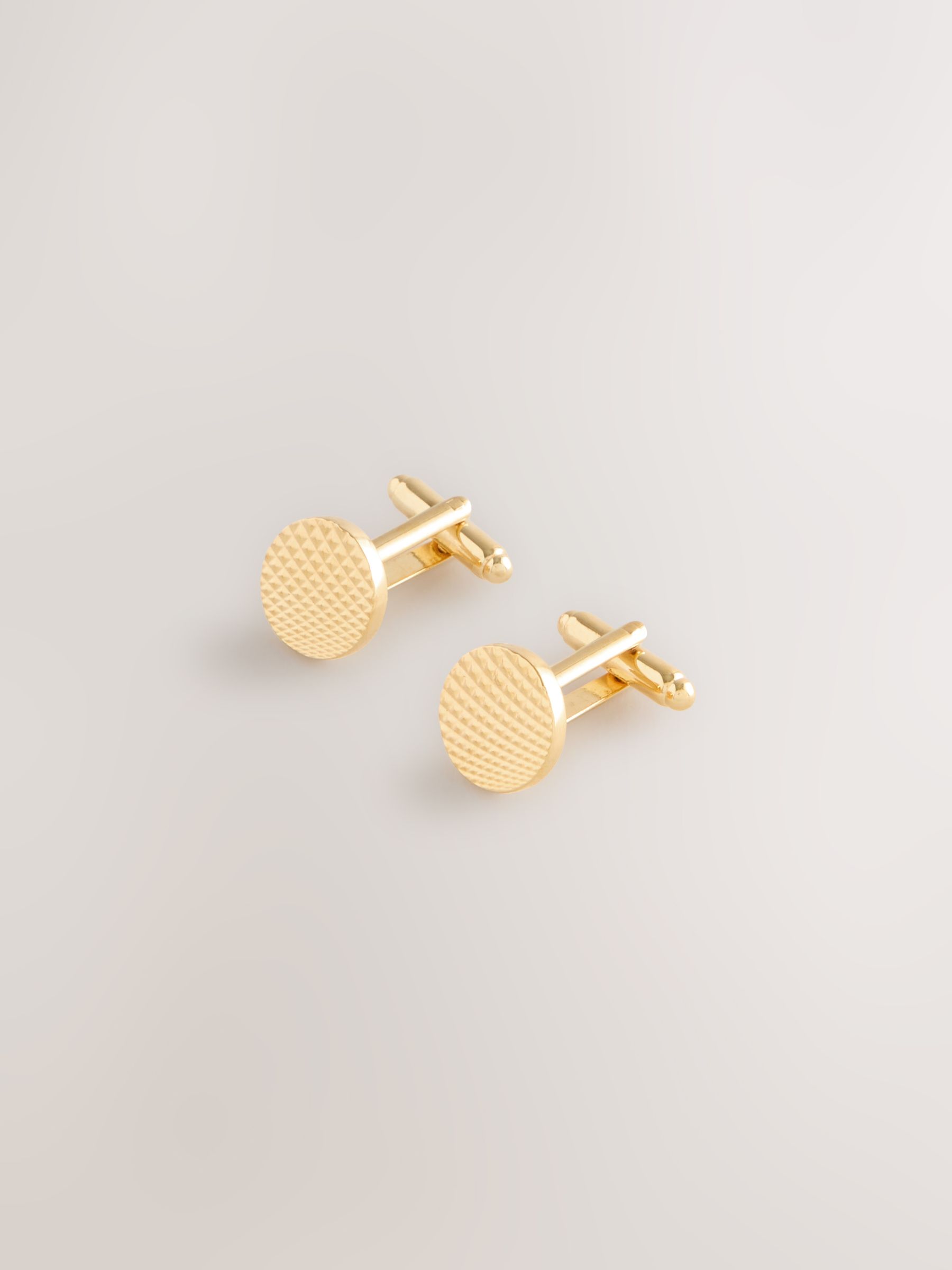 seraphine Gold Tone Textured Round Cufflinks